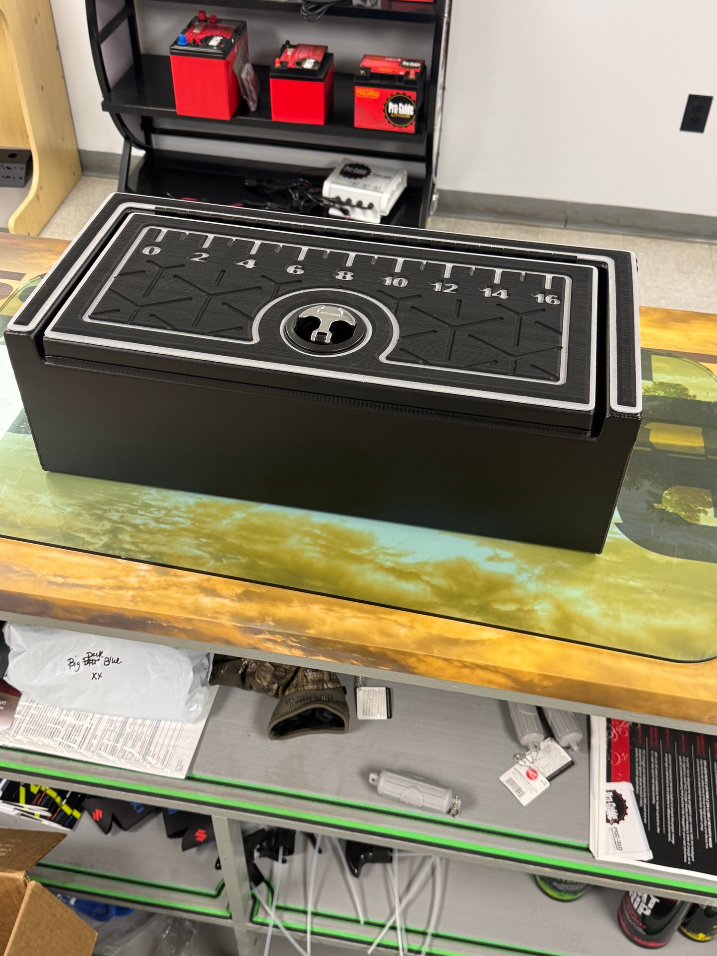 Custom Step Box With Dry Hatch and Turf/Ruler