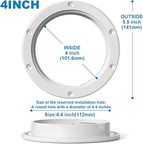 4” 6” 8”Boat Hatch,Deck Plates for Boats,Round Non Slip Inspection Hatch,Detachable Screw On Cover, Suitable for Ships, RV, Outdoor Facilities,ABS Plastic