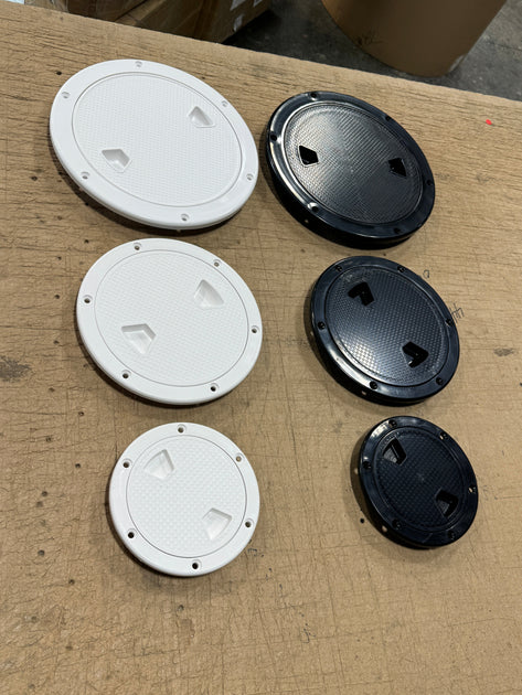 Boat Hatch Black 6" round Non Slip Inspection Hatch W/Detachable Cover
