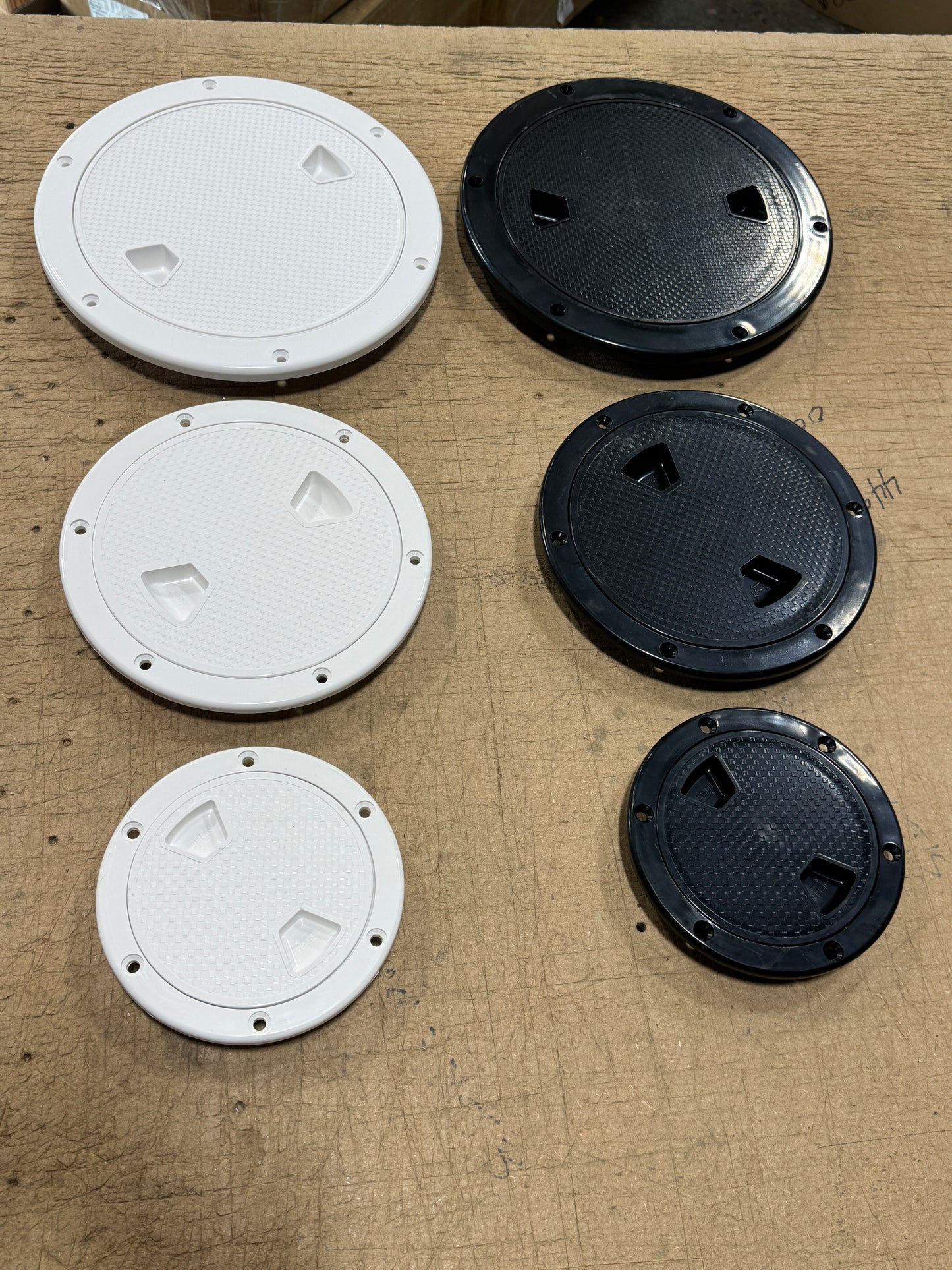 4” 6” 8”Boat Hatch,Deck Plates for Boats,Round Non Slip Inspection Hatch,Detachable Screw On Cover, Suitable for Ships, RV, Outdoor Facilities,ABS Plastic