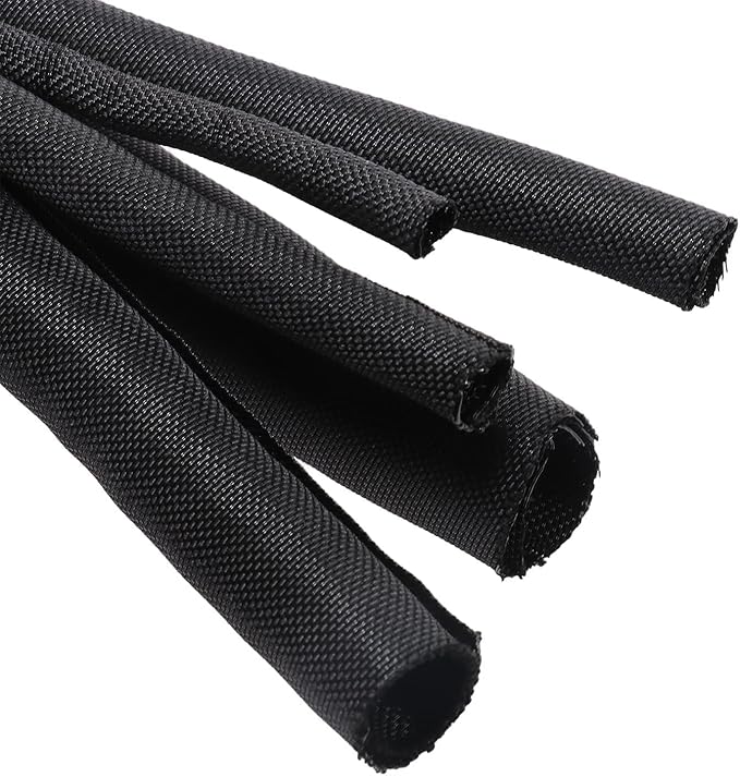 25 ' Nylon Wire Loom Split Sleeving Bundle for all your wiring needs - 25' Black 3 Sizes