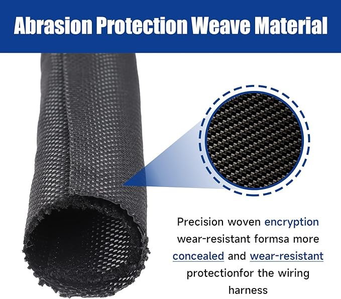 25 ' Nylon Wire Loom Split Sleeving Bundle for all your wiring needs - 25' Black 3 Sizes